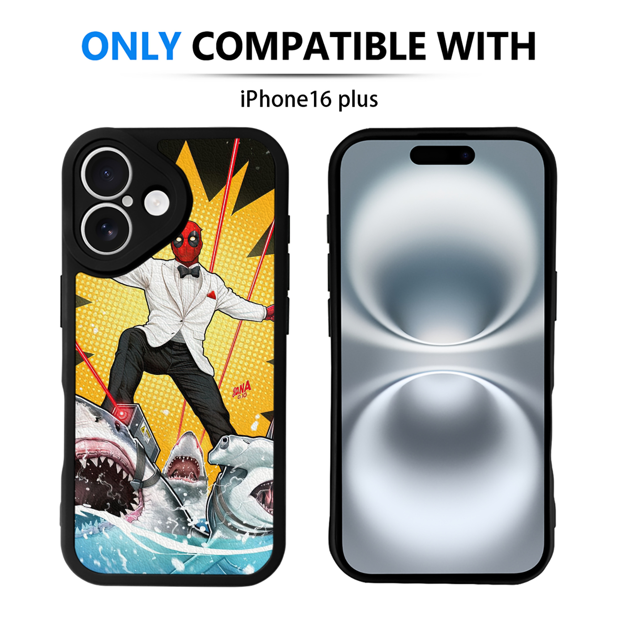 （画像用） Deadpool デッドプール 【iPhone 16シリーズ対応】シリコンスマホケース（レザー調） 材質：シリコン